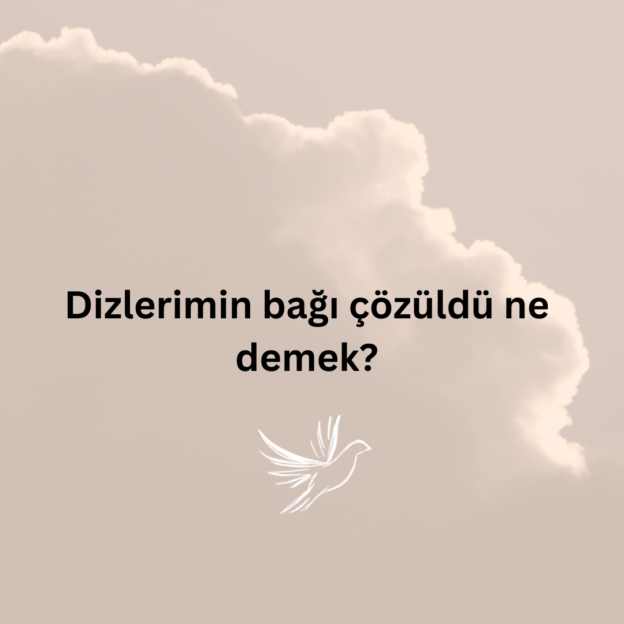 Dizlerimin bağı çözüldü ne demek? 1