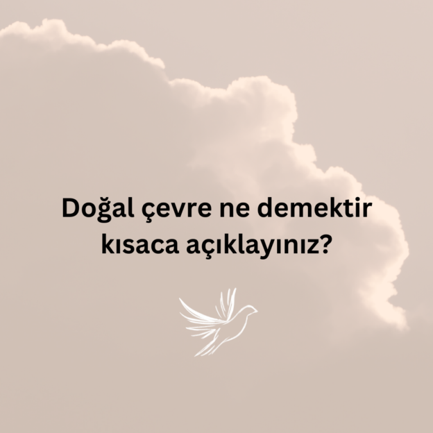 Doğal çevre ne demektir kısaca açıklayınız? 1