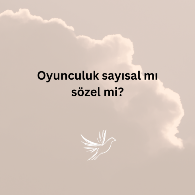 Oyunculuk sayısal mı sözel mi? 1