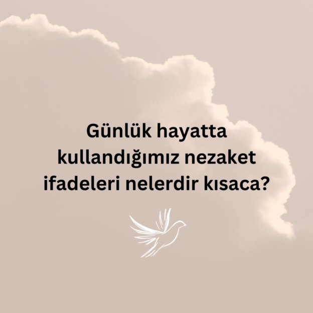 Günlük hayatta kullandığımız nezaket ifadeleri nelerdir kısaca? 1
