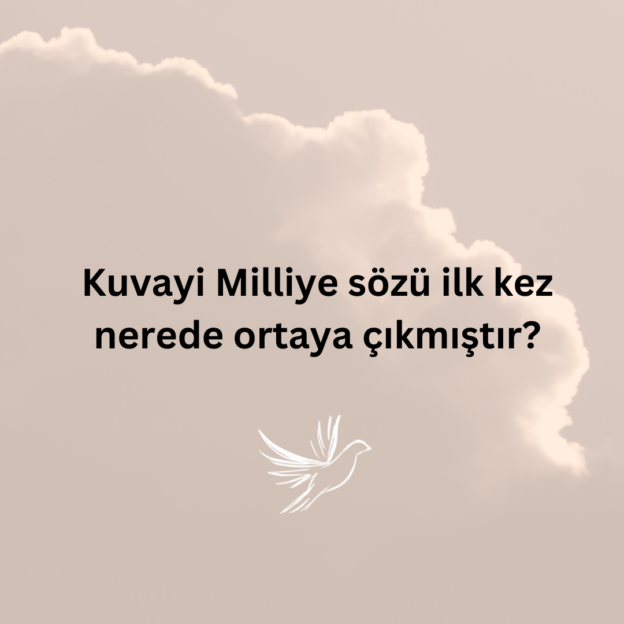 Kuvayi Milliye sözü ilk kez nerede ortaya çıkmıştır? 1