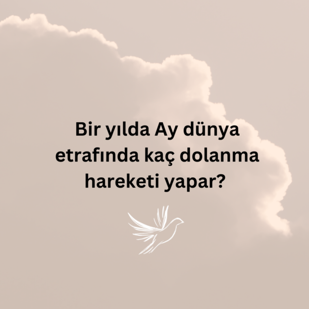 Bir yılda Ay dünya etrafında kaç dolanma hareketi yapar? 1