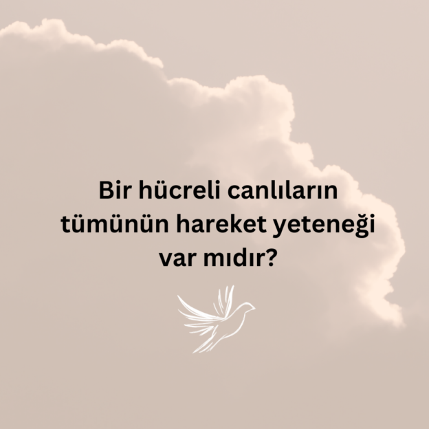 Bir hücreli canlıların tümünün hareket yeteneği var mıdır? 9