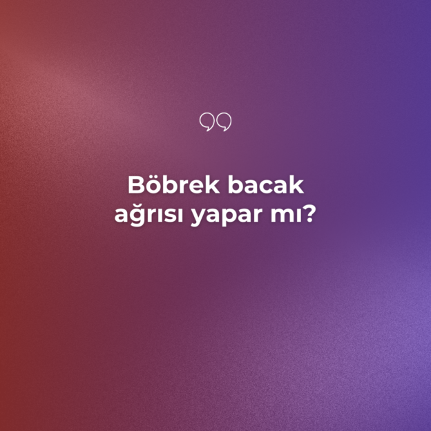 Böbrek bacak ağrısı yapar mı? 1
