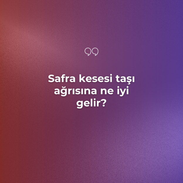 Safra kesesi taşı ağrısına ne iyi gelir? 1