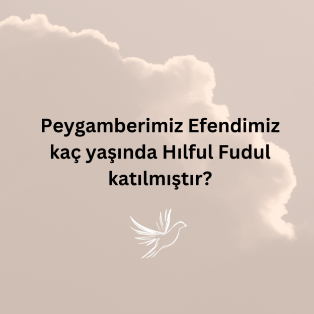 Peygamberimiz Efendimiz kaç yaşında Hılful Fudul katılmıştır? 1