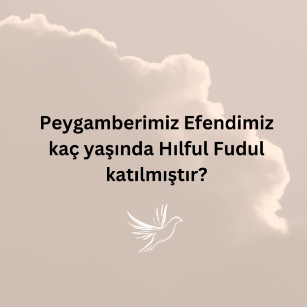 Peygamberimiz Efendimiz kaç yaşında Hılful Fudul katılmıştır? 7