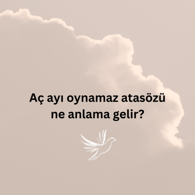 Aç ayı oynamaz atasözü ne anlama gelir? 3