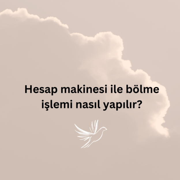 Hesap makinesi ile bölme işlemi nasıl yapılır? 1