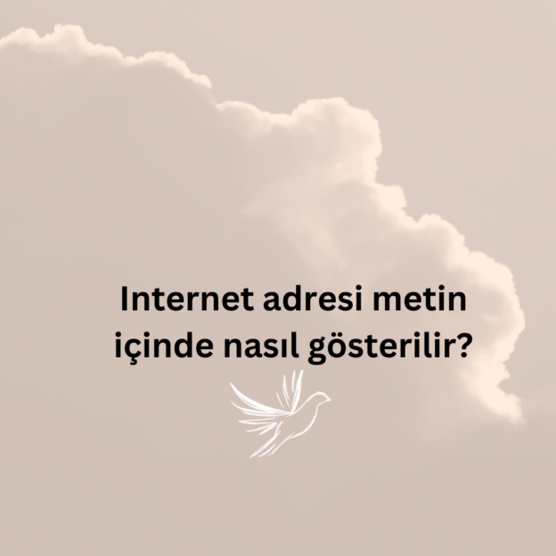 Internet adresi metin içinde nasıl gösterilir? 1