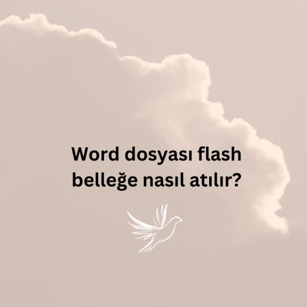 Word dosyası flash belleğe nasıl atılır? 1