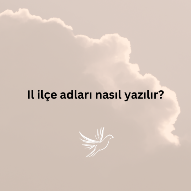 Il ilçe adları nasıl yazılır? 1