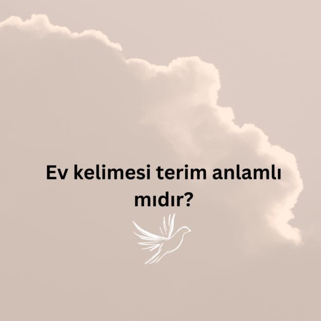 Ev kelimesi terim anlamlı mıdır? 1