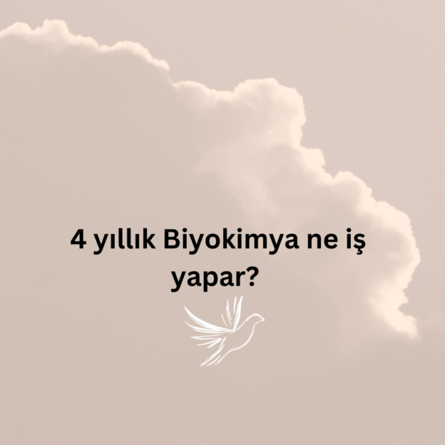 4 yıllık Biyokimya ne iş yapar? 1
