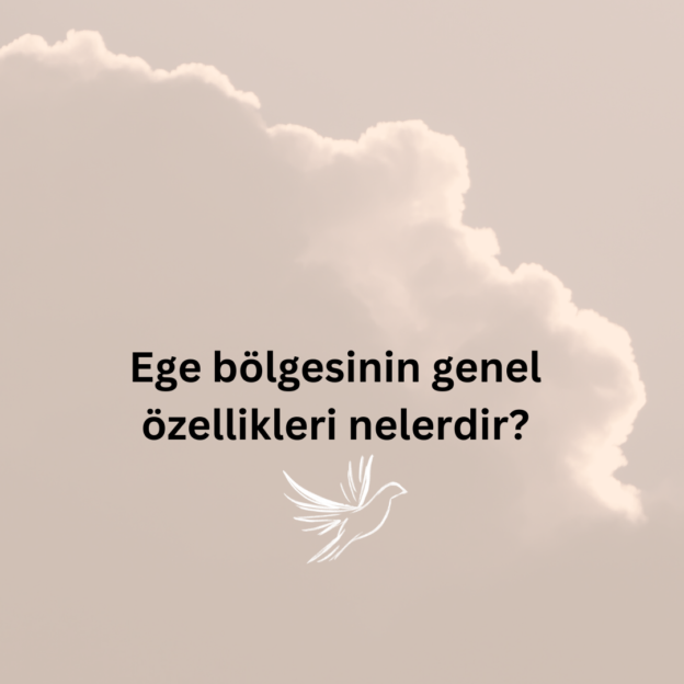 Ege bölgesinin genel özellikleri nelerdir? 1