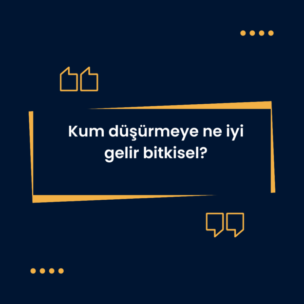 Kum düşürmeye ne iyi gelir bitkisel? 1