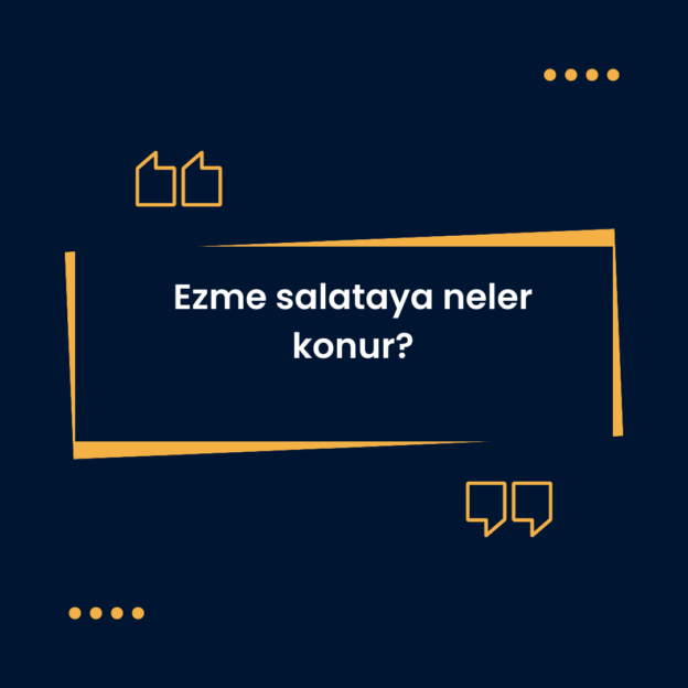 Ezme salataya neler konur? 1