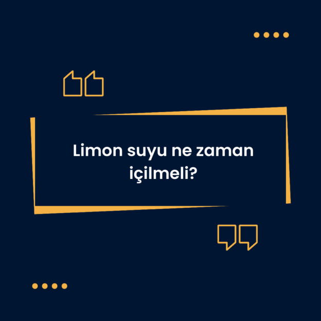 Limon suyu ne zaman içilmeli? 1