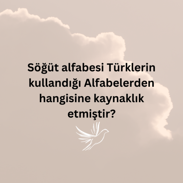 Söğüt alfabesi Türklerin kullandığı Alfabelerden hangisine kaynaklık etmiştir? 9