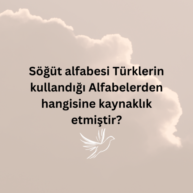 Söğüt alfabesi Türklerin kullandığı Alfabelerden hangisine kaynaklık etmiştir? 1