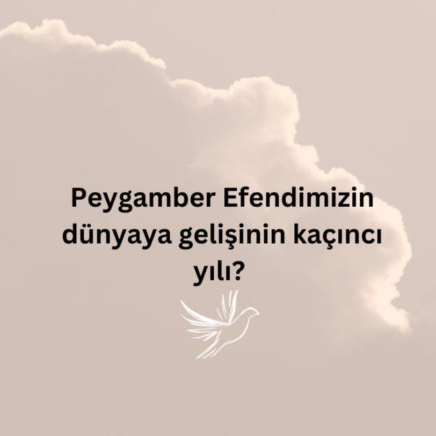 Peygamber Efendimizin dünyaya gelişinin kaçıncı yılı? 1