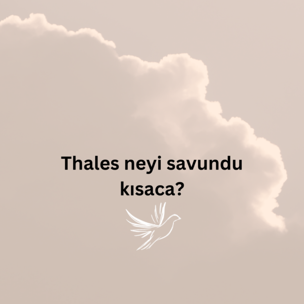 Thales neyi savundu kısaca? 1