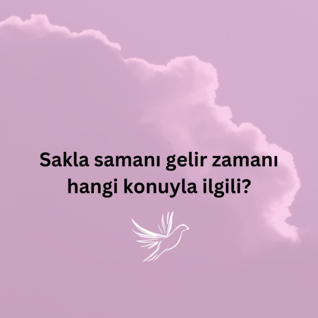 Sakla samanı gelir zamanı hangi konuyla ilgili? 5