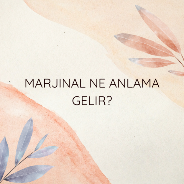 Marjinal ne anlama gelir? 1