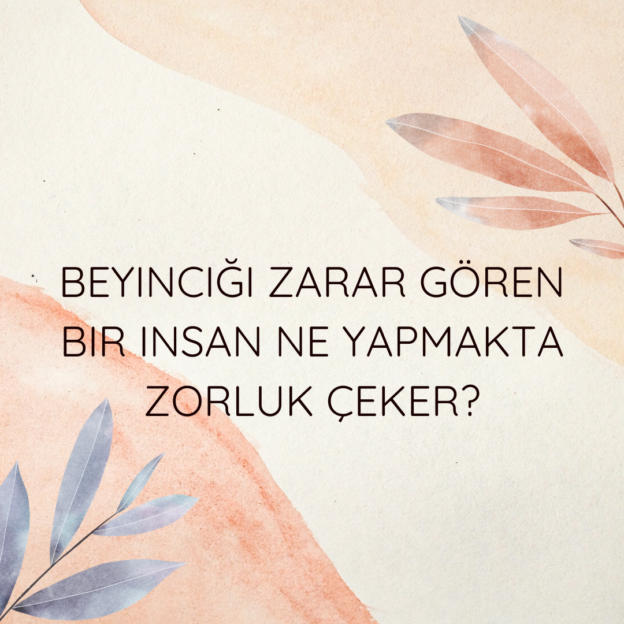Beyinciği zarar gören bir insan ne yapmakta zorluk çeker? 1
