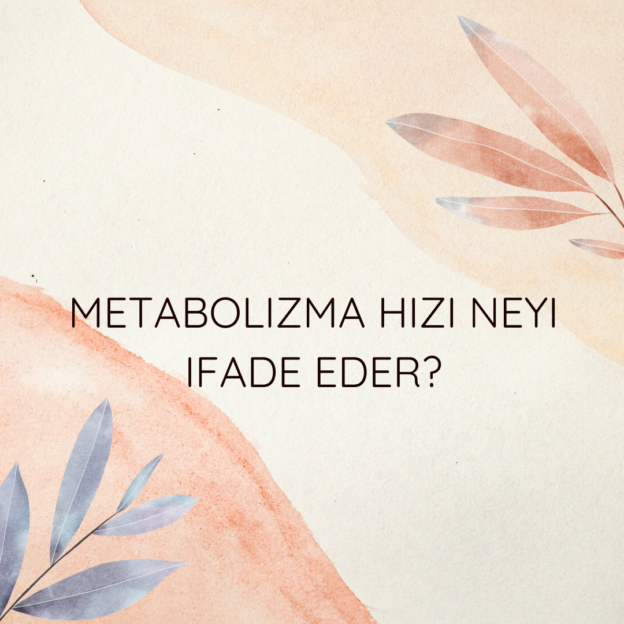 Metabolizma hızı neyi ifade eder? 1