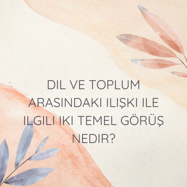 Dil ve toplum arasındaki ilişki ile ilgili iki temel görüş nedir? 2