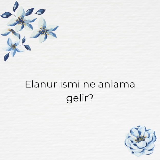 Elanur ismi ne anlama gelir? 1 Elanur ismi ne anlama gelir? 1