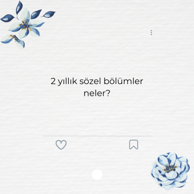 2 yıllık sözel bölümler neler?
