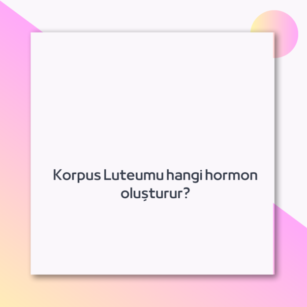 Korpus Luteumu hangi hormon oluşturur?