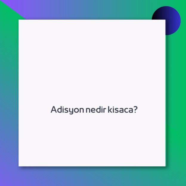 Adisyon nedir kisaca?