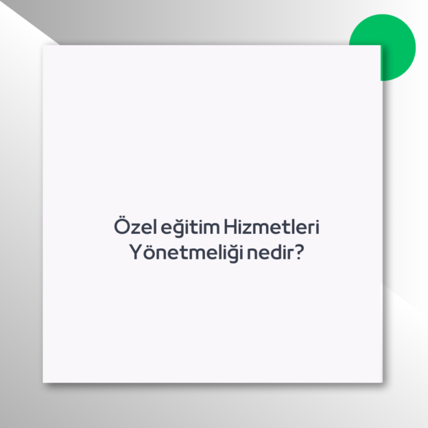 Özel eğitim Hizmetleri Yönetmeliği nedir?