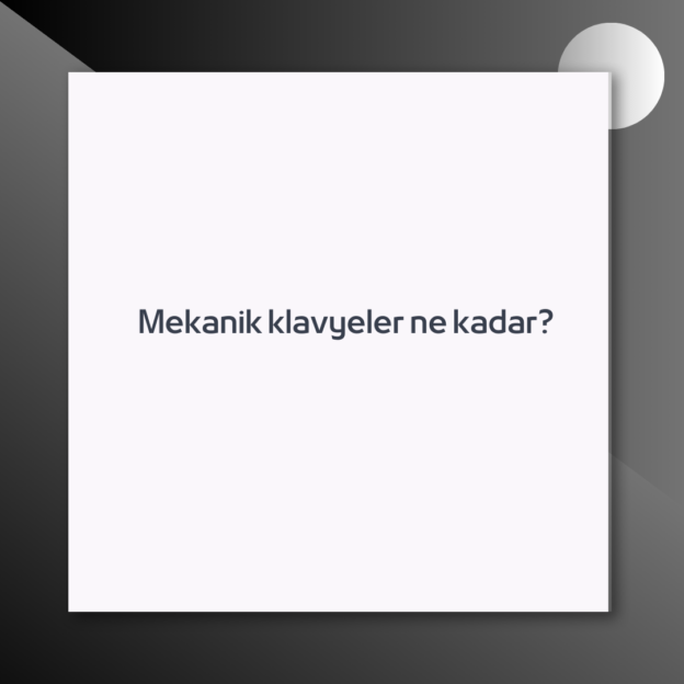 Mekanik klavyeler ne kadar? 1