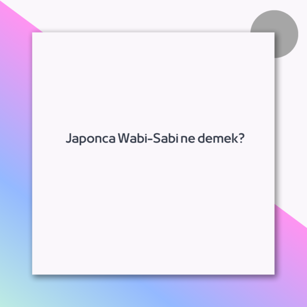 Japonca Wabi-Sabi ne demek?