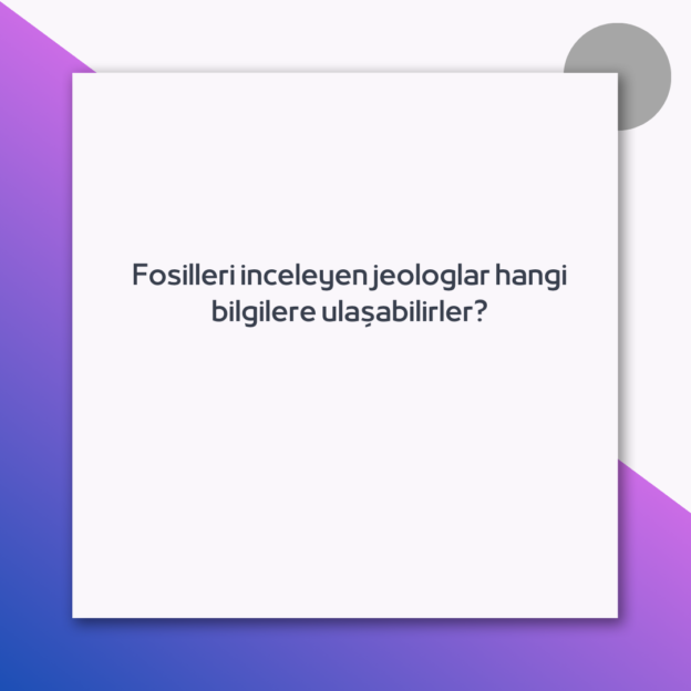 Fosilleri inceleyen jeologlar hangi bilgilere ulaşabilirler?