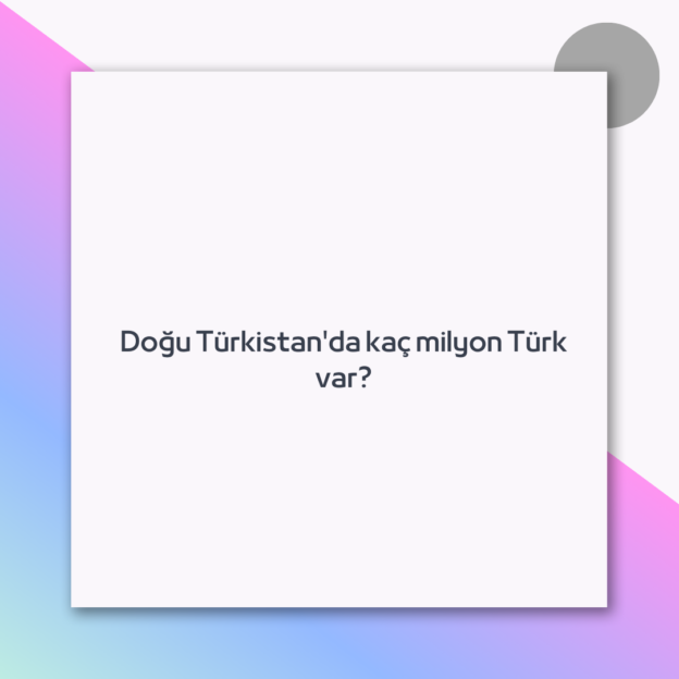 Doğu Türkistan’da kaç milyon Türk var?