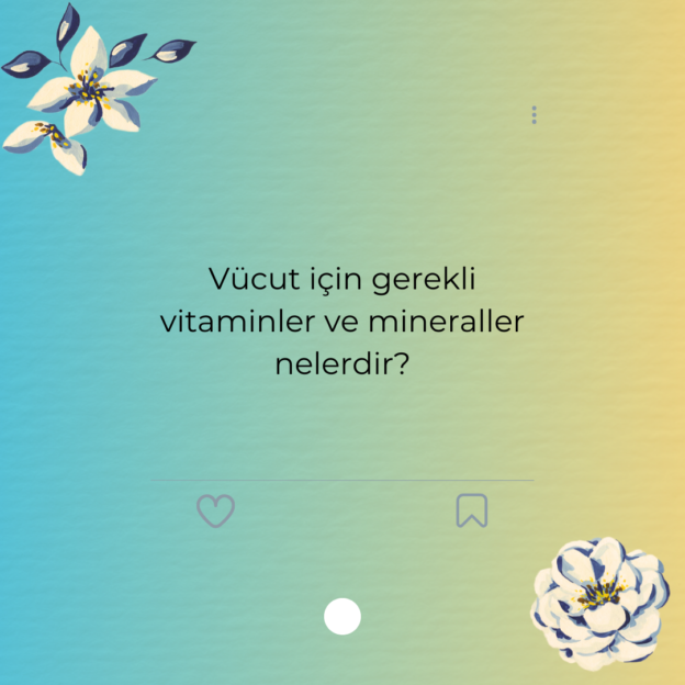 Vücut için gerekli vitaminler ve mineraller nelerdir? 1