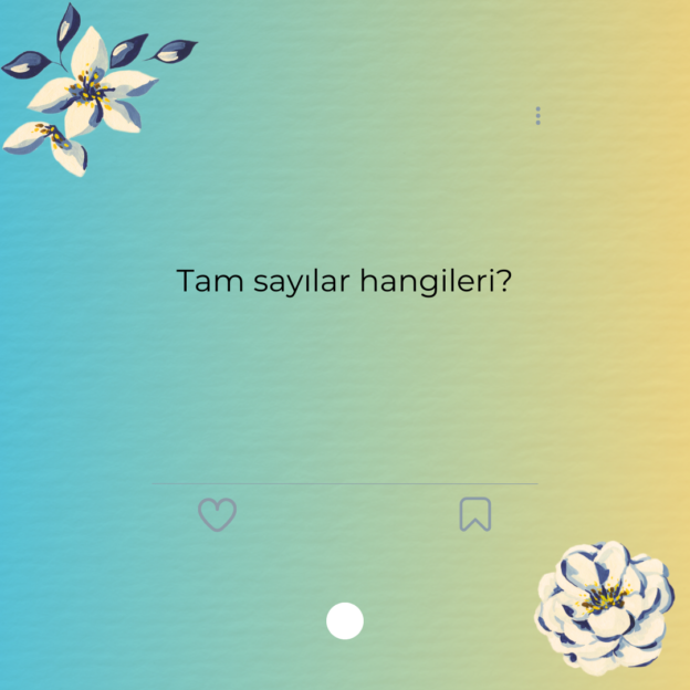 Tam sayılar hangileri? 1