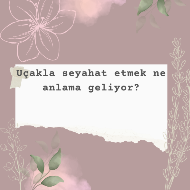 Uçakla seyahat etmek ne anlama geliyor?
