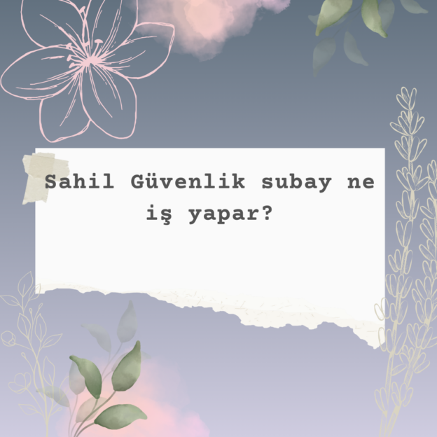 Sahil Güvenlik subay ne iş yapar? 1