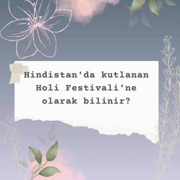 Hindistan'da kutlanan Holi Festivali'ne olarak bilinir? 1