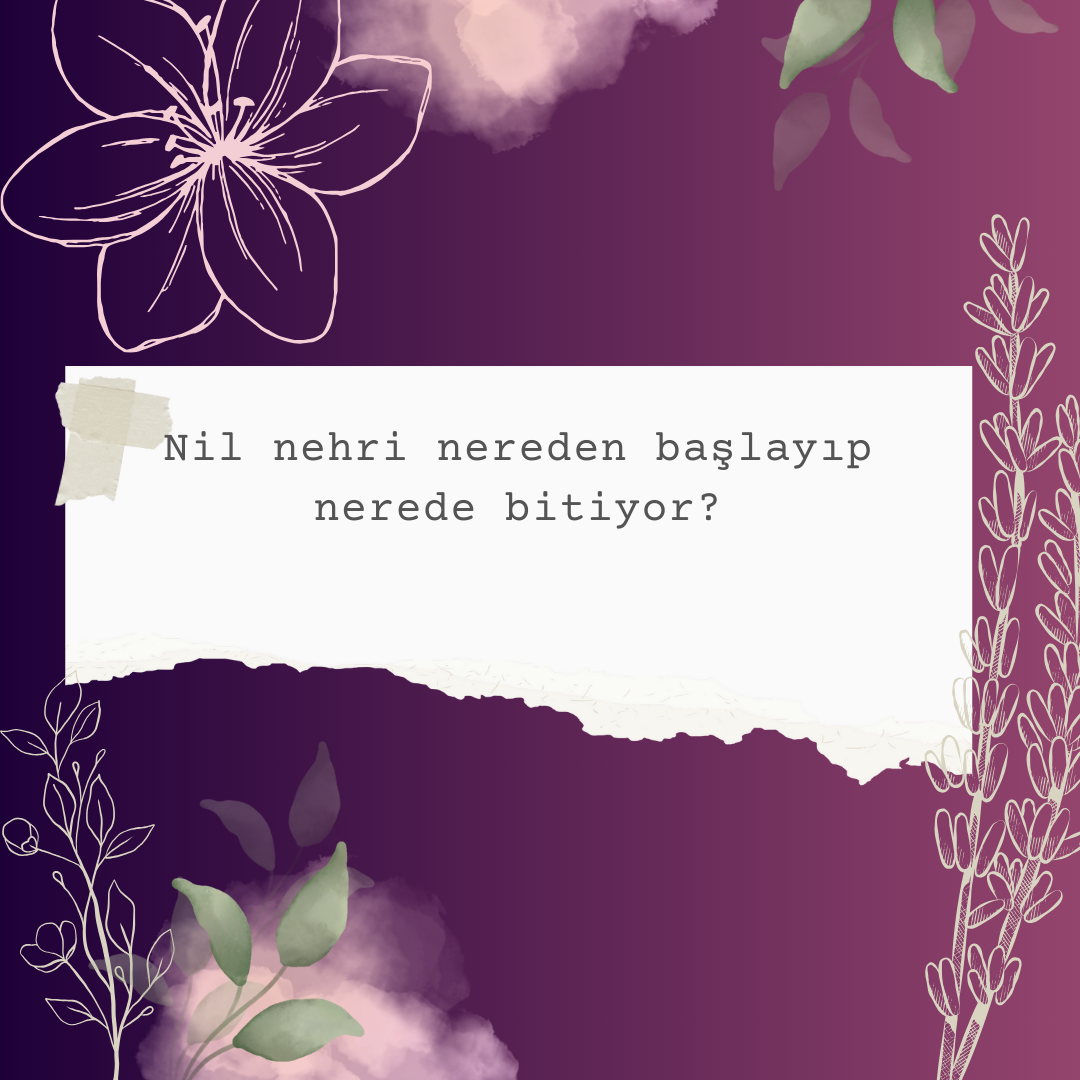 Nil nehri nereden başlayıp nerede bitiyor? | Kelime Bulucu-Kelimelik ...