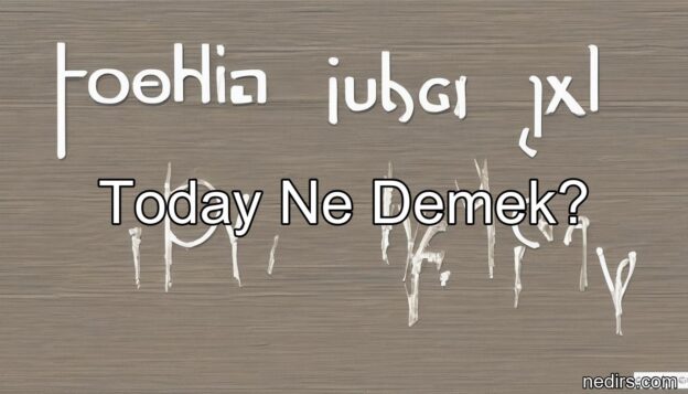 today ne demek?